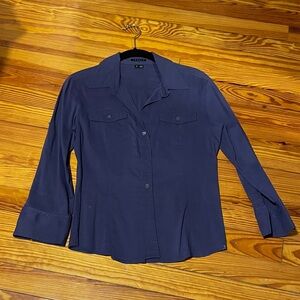 Theory dark purple Long-Sleeve Button-Down Shirt